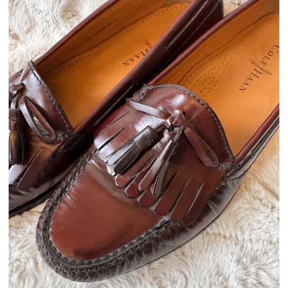 Cole Haan Men’s Dress Shoes 11D Burgundy Pinch Tassel Kiltie Loafer C02692 main image 13